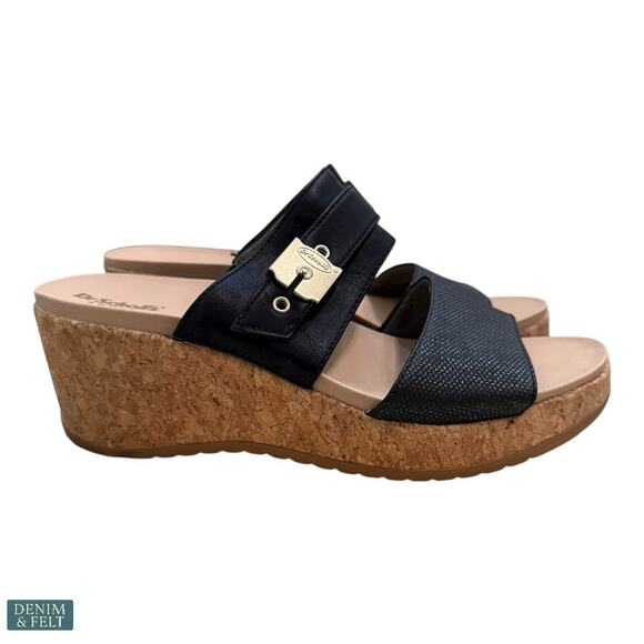 Dr. Scholl’s Cali Vibe Black Cork Wedge Sandals Women’s Size 8.5 Summer Style - Picture 9 of 16